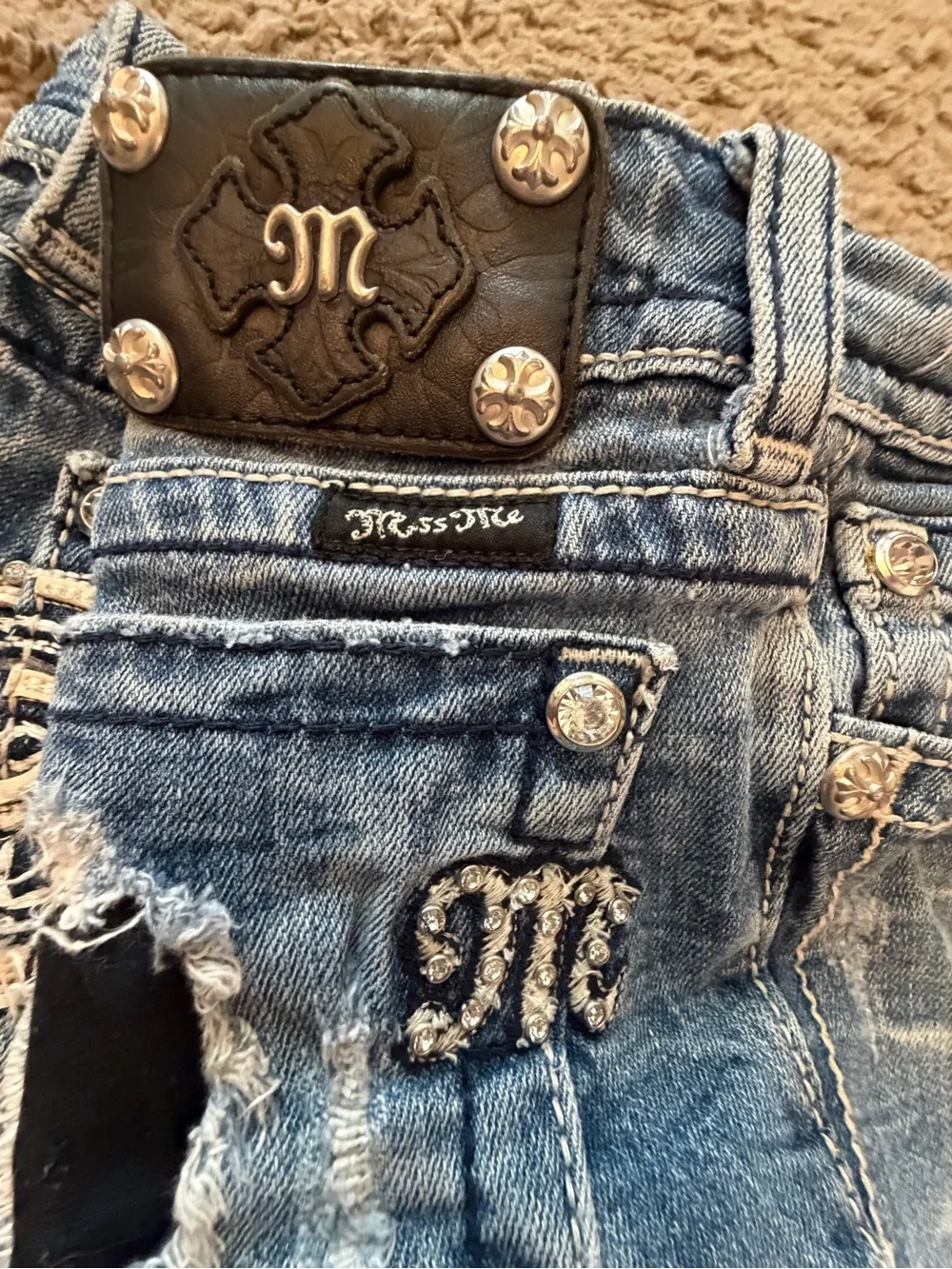 Miss Me buckle Denim Shorts
